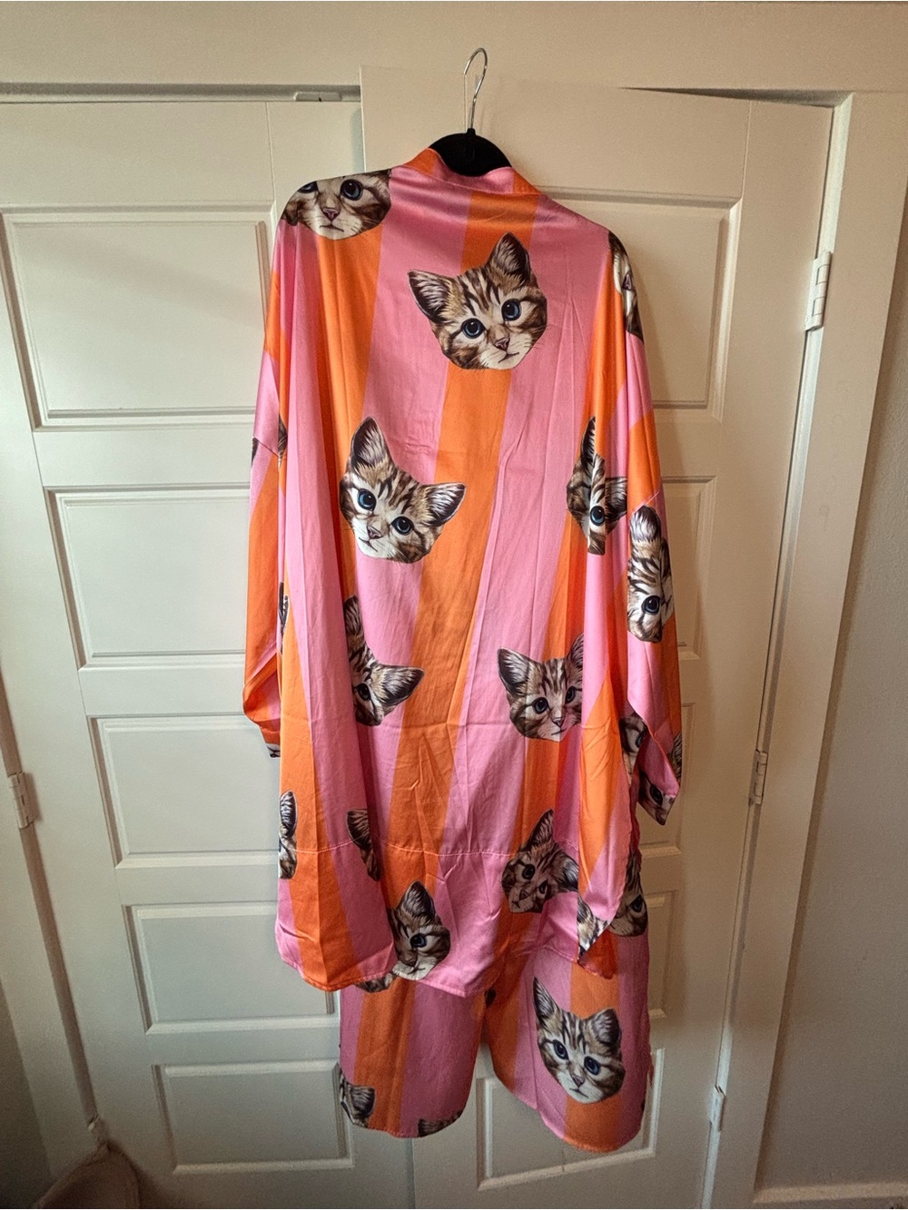 Dressed in Lala Meow or Never Kitty Satin Playsuit, 2 Piece Matching Set - Picture 6 of 9